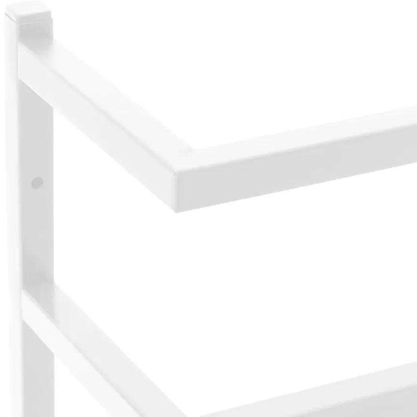 vidaXL Βάση για Πετσέτες Επιτοίχια Λευκή 24 x 12 x 96 εκ. Ατσάλινη