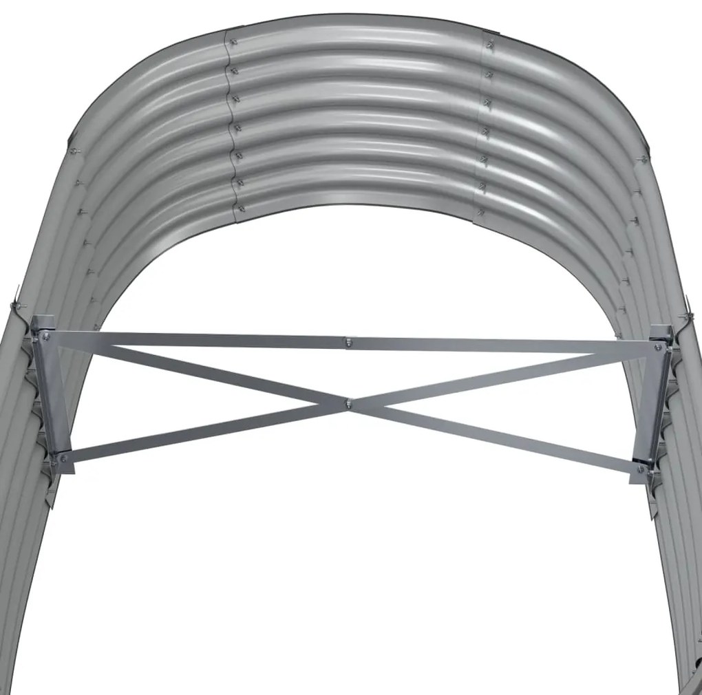 vidaXL Ζαρντινιέρα Γκρι 152x80x36 εκ. Γαλβανισμένος χάλυβας