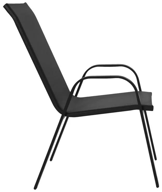 Σετ κήπου Τραπεζαρία Valor - Calan 5 τεμ. μέταλλο μαύρο - γυαλί - textilene μαύρο 110x60x70 εκ. 110x60x70 εκ.