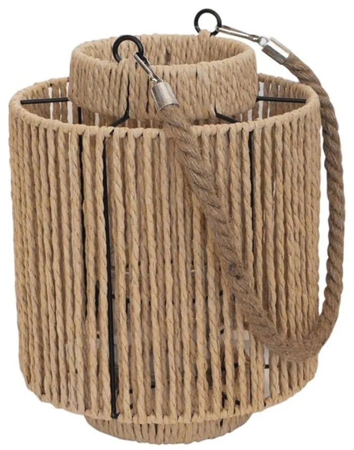 Φανάρι 00.06.61302 Φ19,5x19,5cm Brown Rattan