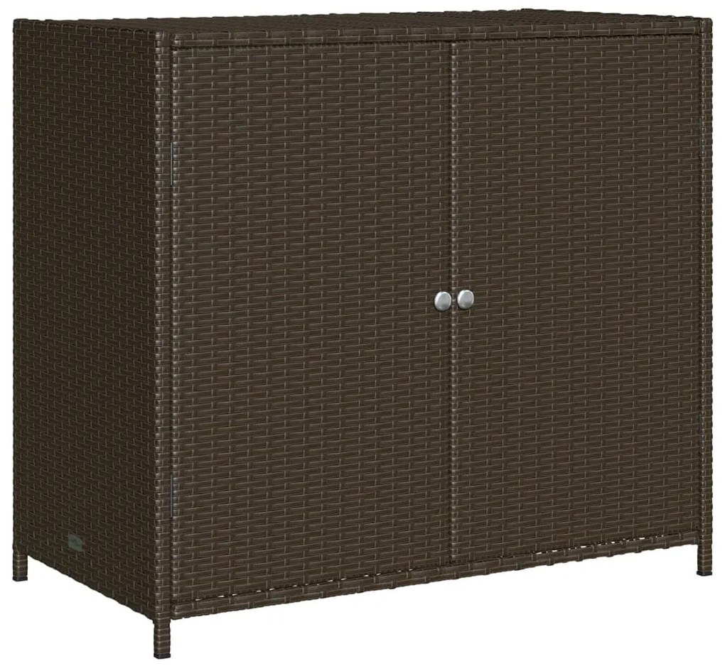 vidaXL Ντουλάπι Αποθήκευσης Κήπου Καφέ 83x45x76 εκ. Συνθετικό Ρατάν
