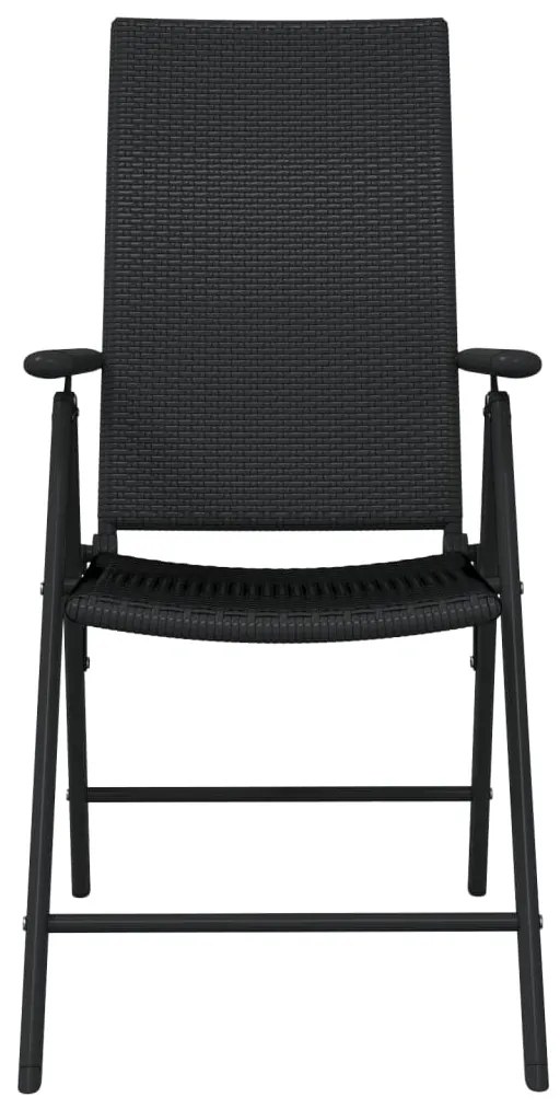 vidaXL Σετ Τραπεζαρίας Κήπου 7 Τεμαχίων Μαύρο