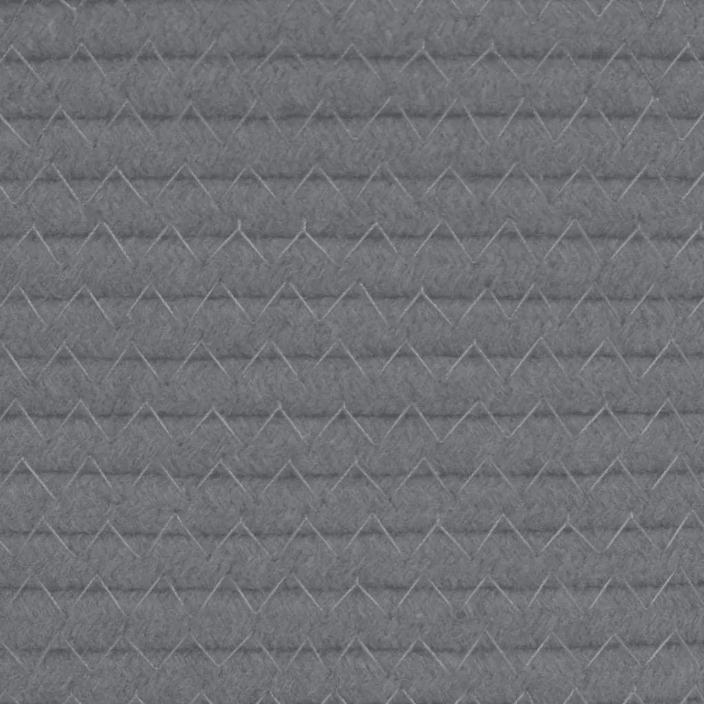 Καλάθι Απλύτων Γκρι και Λευκό Ø55x36 εκ. Βαμβακερό - Πολύχρωμο