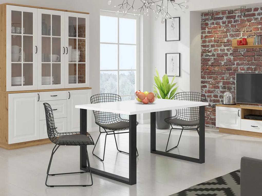 Τραπέζι Tucson 137, Μαύρο, Άσπρο, 75x90x138cm, 47 kg, Πλαστικοποιημένη μοριοσανίδα, Μέταλλο | Epipla1.gr