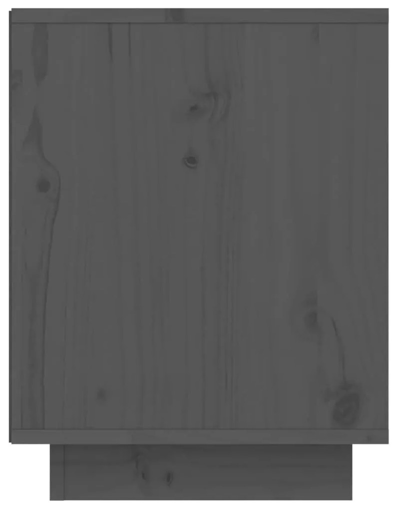 Παπουτσοθήκη Γκρι 60 x 34 x 45 εκ. από Μασίφ Ξύλο Πεύκου - Γκρι