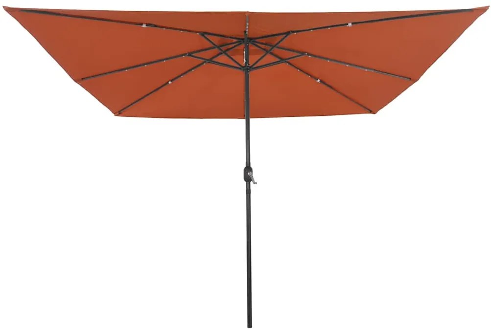vidaXL Ομπρέλα Κήπου Κόκκινο και Μαύρο 295 x 295 x 245 εκ