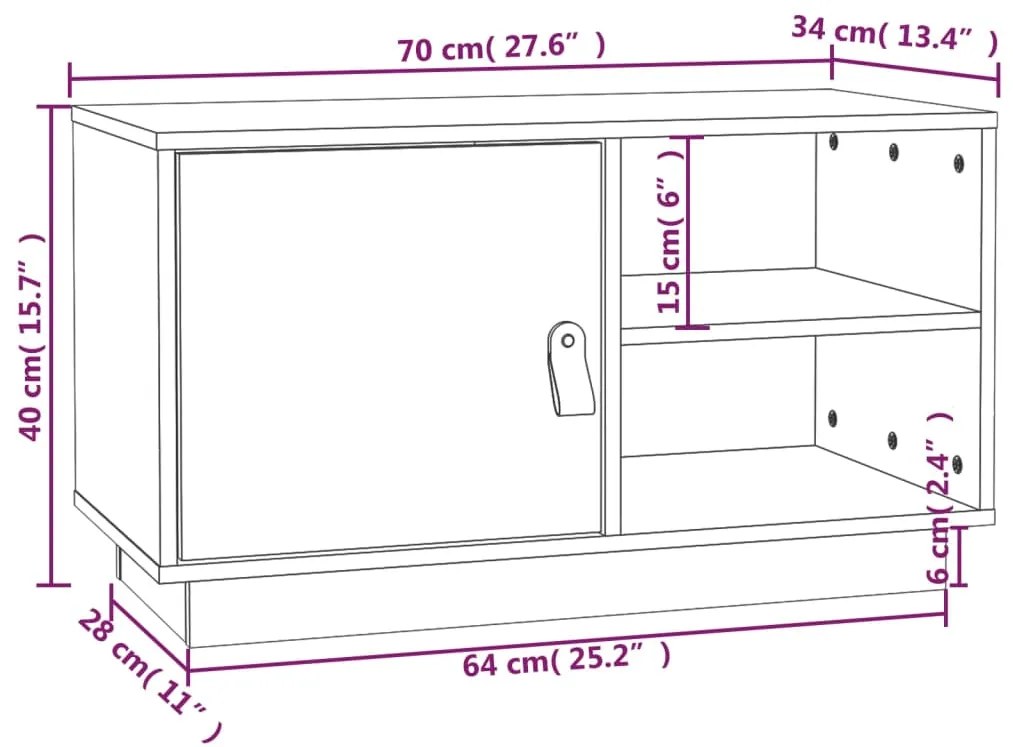 ΈΠΙΠΛΟ ΤΗΛΕΟΡΑΣΗΣ ΛΕΥΚΟ 70X34X40 ΕΚ. ΑΠΟ ΜΑΣΙΦ ΞΥΛΟ ΠΕΥΚΟΥ 818236