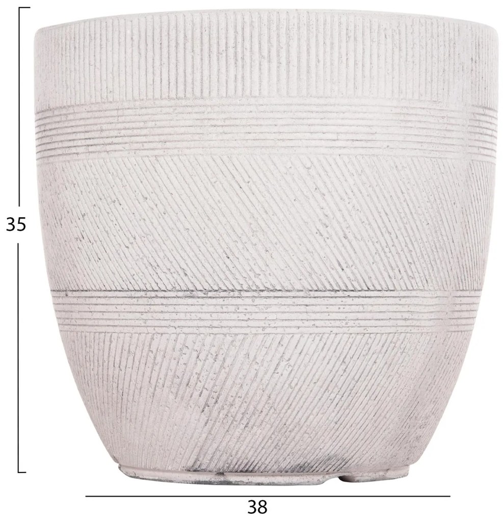 Σετ 4τεμ. Γλάστρες Στρόγγυλες GARDENER C4719 Fiberclay - Χρώμα Cement Φ44x43Υ εκ. 44x44x43 εκ.