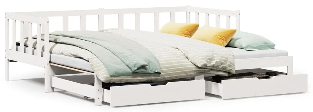 Καναπές Κρεβάτι Συρόμενος Χωρίς Στρώμα 90x200 εκ. & Συρτάρια