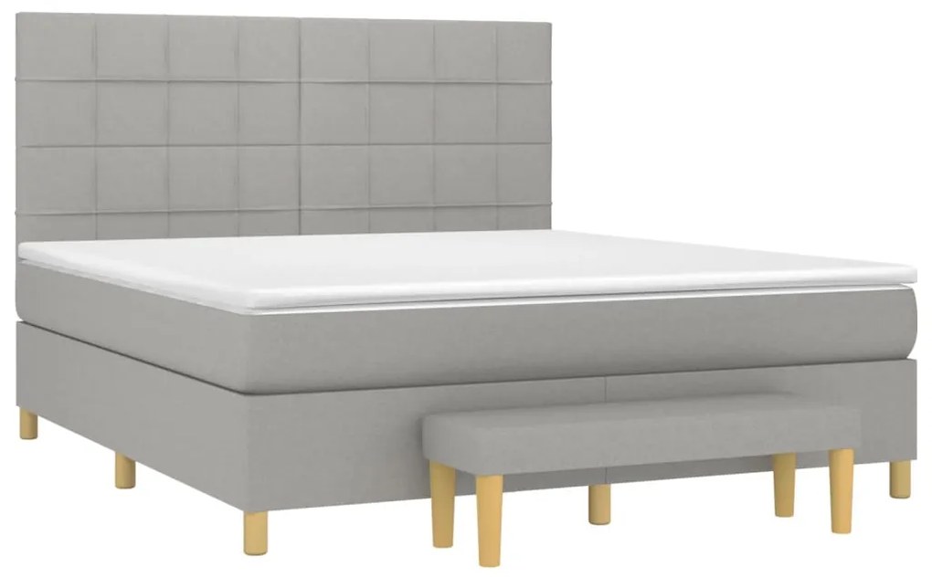 ΚΡΕΒΑΤΙ BOXSPRING ΜΕ ΣΤΡΩΜΑ ΑΝΟΙΧΤΟ ΓΚΡΙ 180X200 ΕΚ. ΥΦΑΣΜΑΤΙΝΟ 3137173