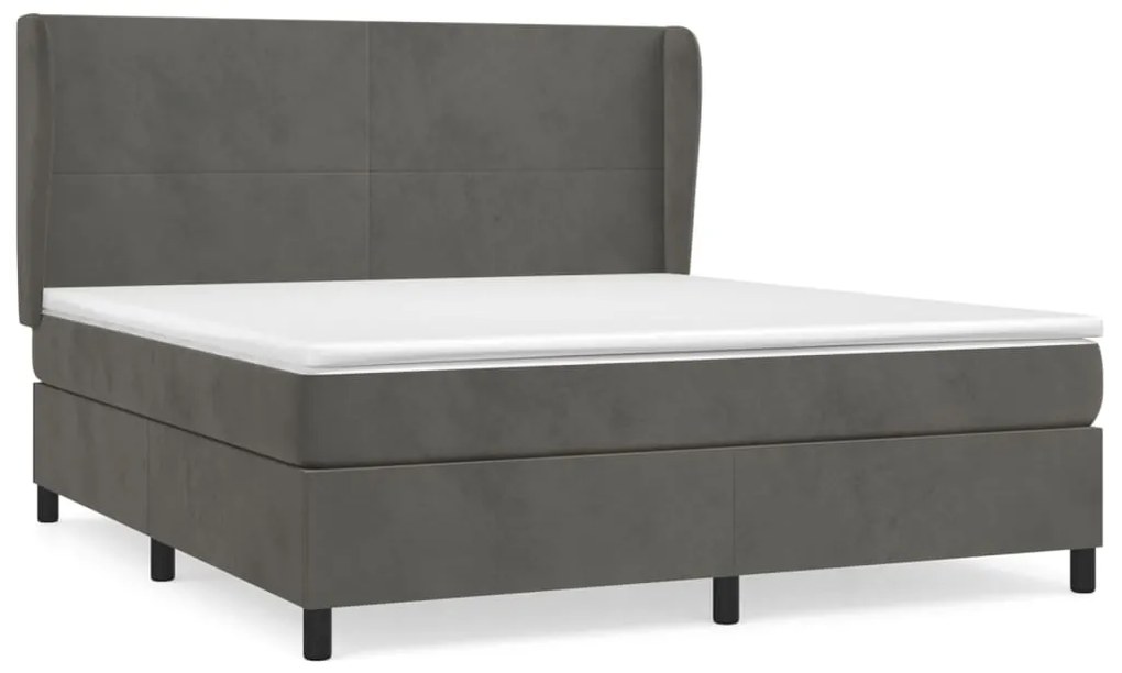 ΚΡΕΒΑΤΙ BOXSPRING ΜΕ ΣΤΡΩΜΑ ΣΚΟΥΡΟ ΓΚΡΙ 160X200 ΕΚ. ΒΕΛΟΥΔΙΝΟ 3129100