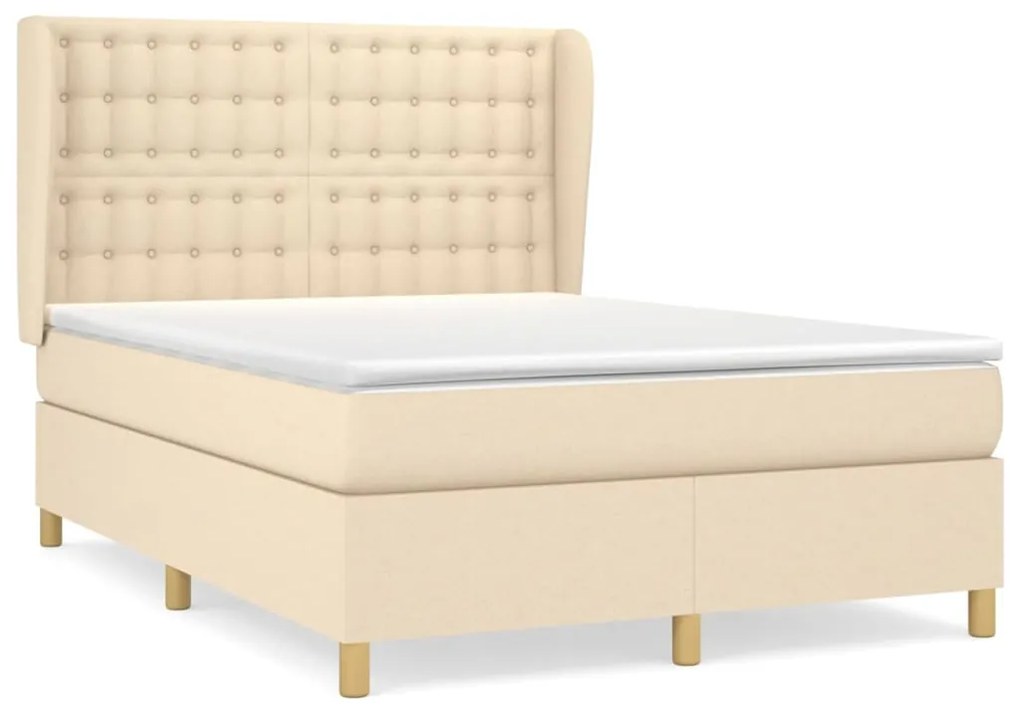 ΚΡΕΒΑΤΙ BOXSPRING ΜΕ ΣΤΡΩΜΑ ΚΡΕΜ 140X190 ΕΚ. ΥΦΑΣΜΑΤΙΝΟ 3128842