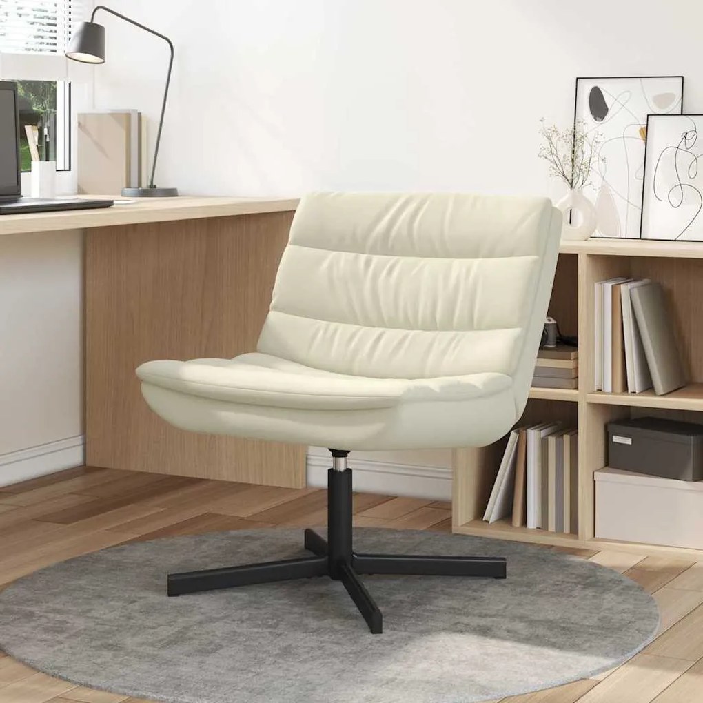 vidaXL Περιστρεφόμενη καρέκλα Κρεμ 63 x 75 x 76 εκ Τεχνητό δέρμα