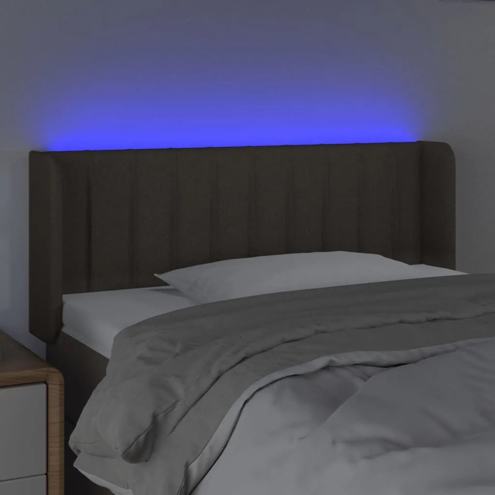 vidaXL Κεφαλάρι Κρεβατιού LED Taupe 93x16x78/88 εκ. Υφασμάτινο