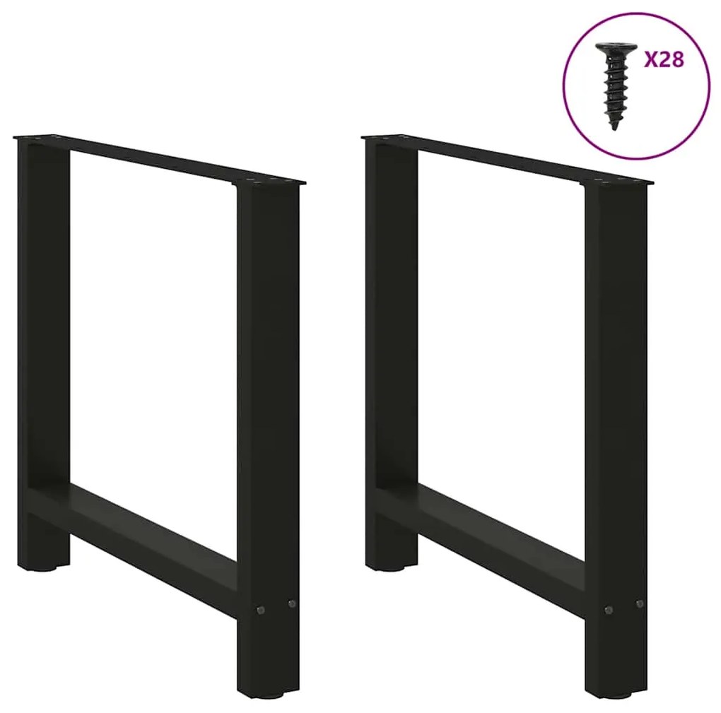 vidaXL Πόδια Τραπεζαρίας 2 τεμ. Μαύρα 70x(72-73) εκ. Ατσάλι
