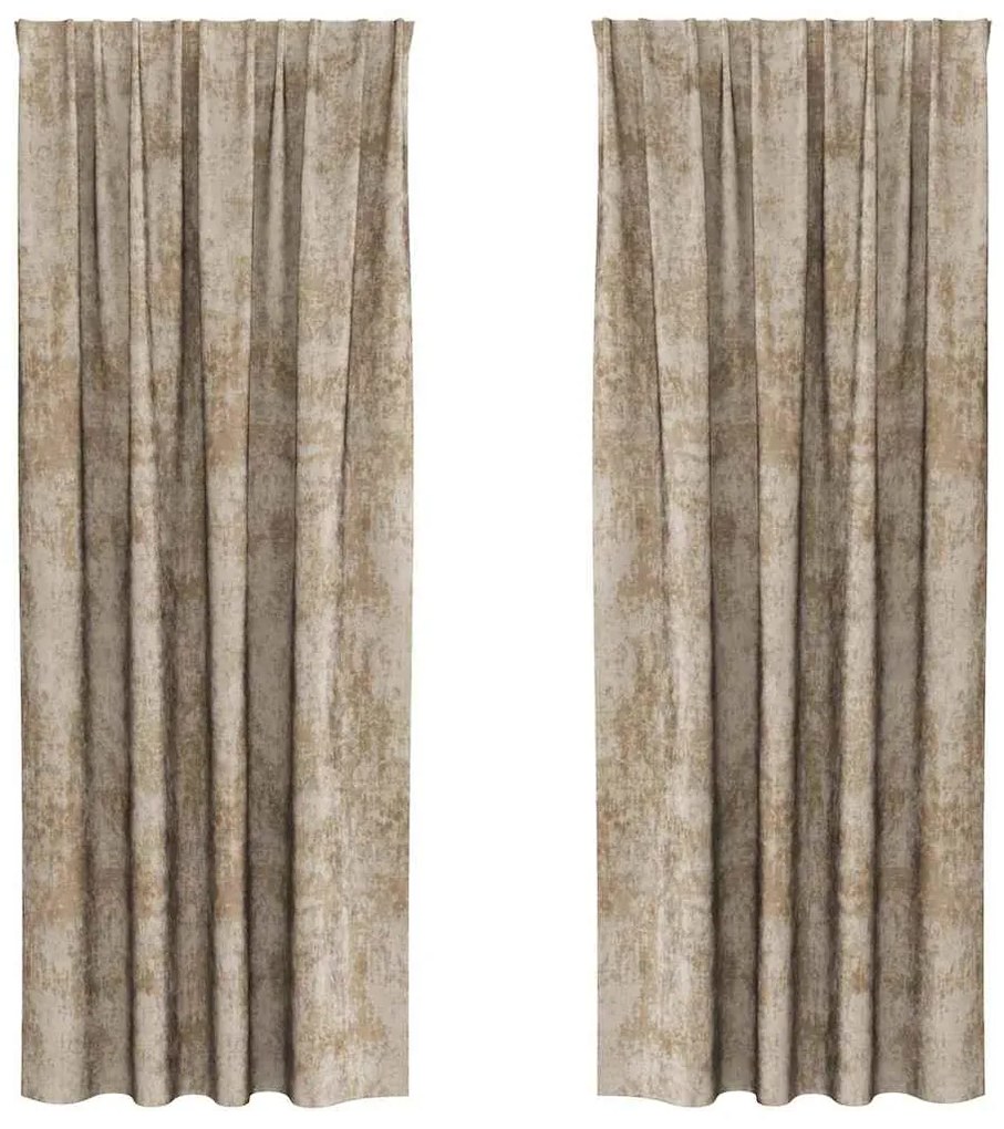 vidaXL Κουρτίνα με κουρτίνες 2 pcs Μπρονζέ 225 x 140 εκ. Βελούδο