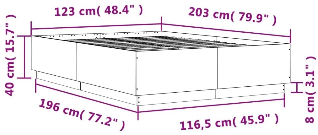 Πλαίσιο Κρεβατιού με Φώτα LED Λευκό 120x200 εκ.Επεξ. Ξύλο - Λευκό