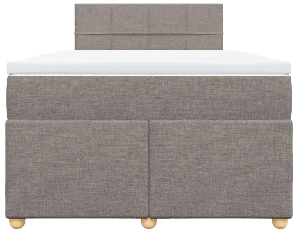 vidaXL Κρεβάτι Boxspring με Στρώμα Taupe 120x200 εκ. Υφασμάτινο