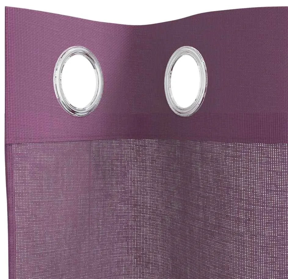 vidaXL Κουρτίνες Voile με ροδέλες 2 τεμάχια Μοβ 140x245 εκ.