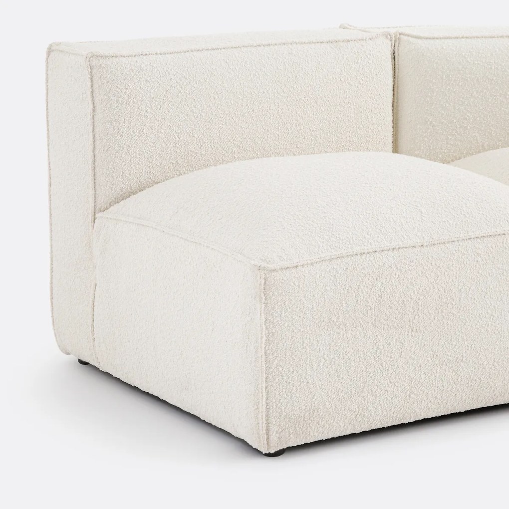 Γωνιακός δεξιός καναπές με μπουκλέ ταπετσαρία, Seven