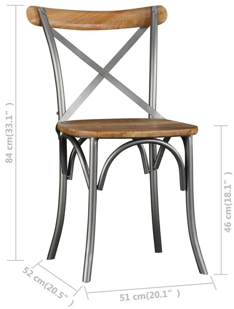 Καρέκλες Τραπεζαρίας 2 τεμ. από Μασίφ Ξύλο Μάνγκο - Πολύχρωμο
