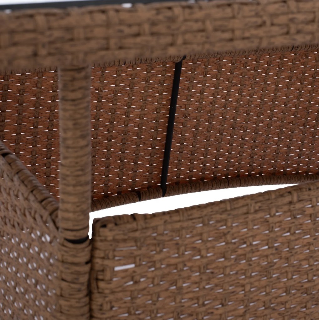 Τραπέζι Μεταλλικό Military Rattan Μπεζ Καφέ 120x70x75Υ Εκ.