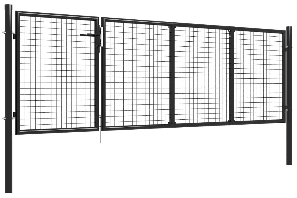 vidaXL Πόρτα Κήπου Ανθρακί Ατσάλινη 350x75 εκ.