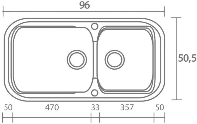 Νεροχύτης Sanitec 305-Metallic Space