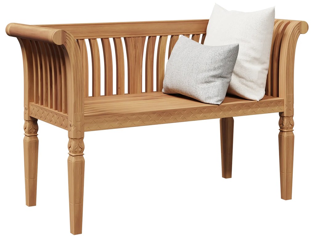 vidaXL Πάγκος Κήπου 127.5x52x80 εκ. Μασίφ Ξύλο Teak
