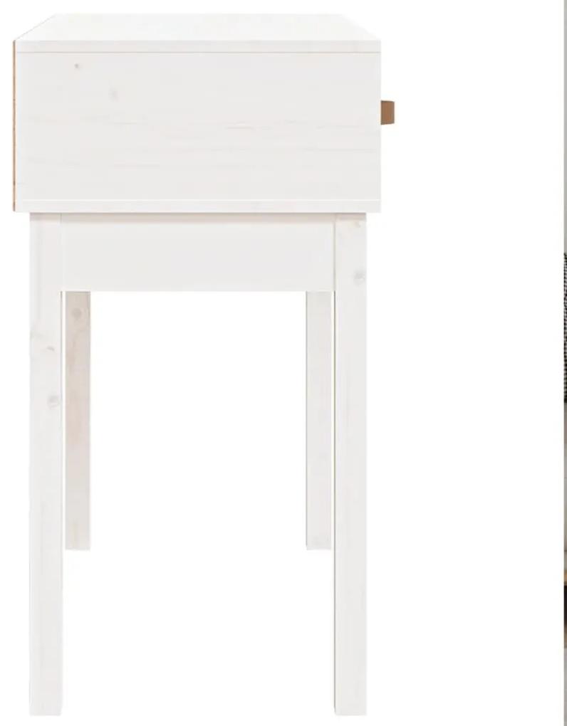 Τραπέζι Κονσόλα Λευκό 76,5 x 40 x 75 εκ. από Μασίφ Ξύλο Πεύκου - Λευκό