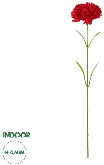 Artificial Garden Red CARNATION BRANCH 21210 Τεχνητό Διακοσμητικό Κλαδί Γαρίφαλο Κόκκινο Y60cm Globostar-21210-Κόκκινο 21210