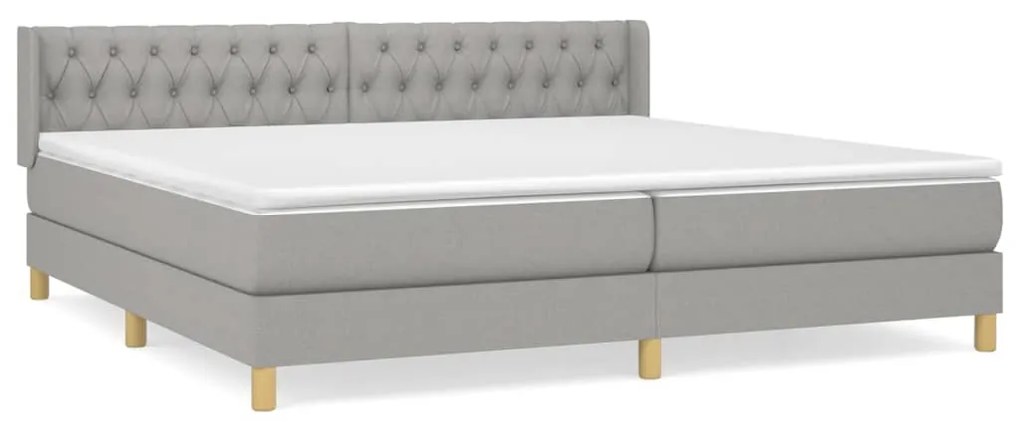 ΚΡΕΒΑΤΙ BOXSPRING ΜΕ ΣΤΡΩΜΑ ΑΝΟΙΧΤΟ ΓΚΡΙ 200X200 ΕΚ. ΥΦΑΣΜΑΤΙΝΟ 3130537