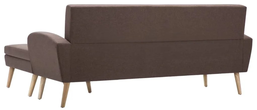vidaXL Καναπές Γωνιακός Καφέ 186 x 136 x 79 εκ. Υφασμάτινος