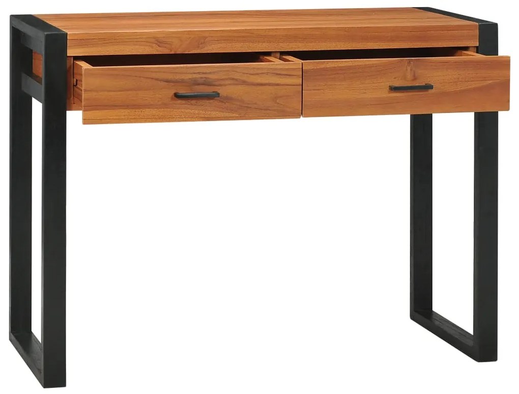 vidaXL Γραφείο με 2 Συρτάρια 100 x 40 x 75 εκ. Ανακυκλωμένο Ξύλο Teak