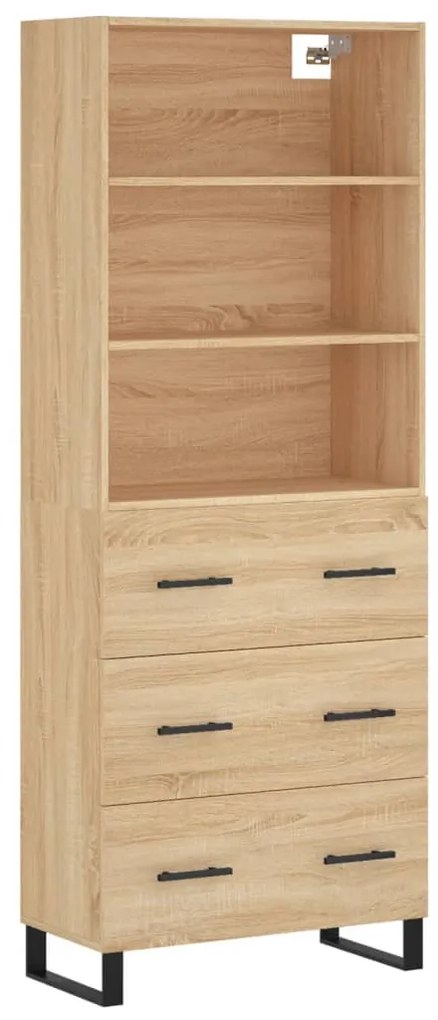 vidaXL Ντουλάπι Sonoma δρυς 69,5 x 34 x 180 εκ. από Επεξεργασμένο Ξύλο