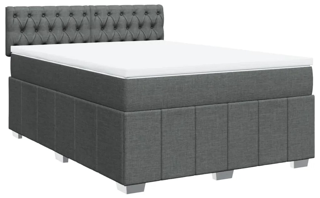 ΚΡΕΒΑΤΙ BOXSPRING ΜΕ ΣΤΡΩΜΑ ΣΚΟΥΡΟ ΓΚΡΙ 140X200 ΕΚ ΥΦΑΣΜΑΤΙΝΟ 3287099