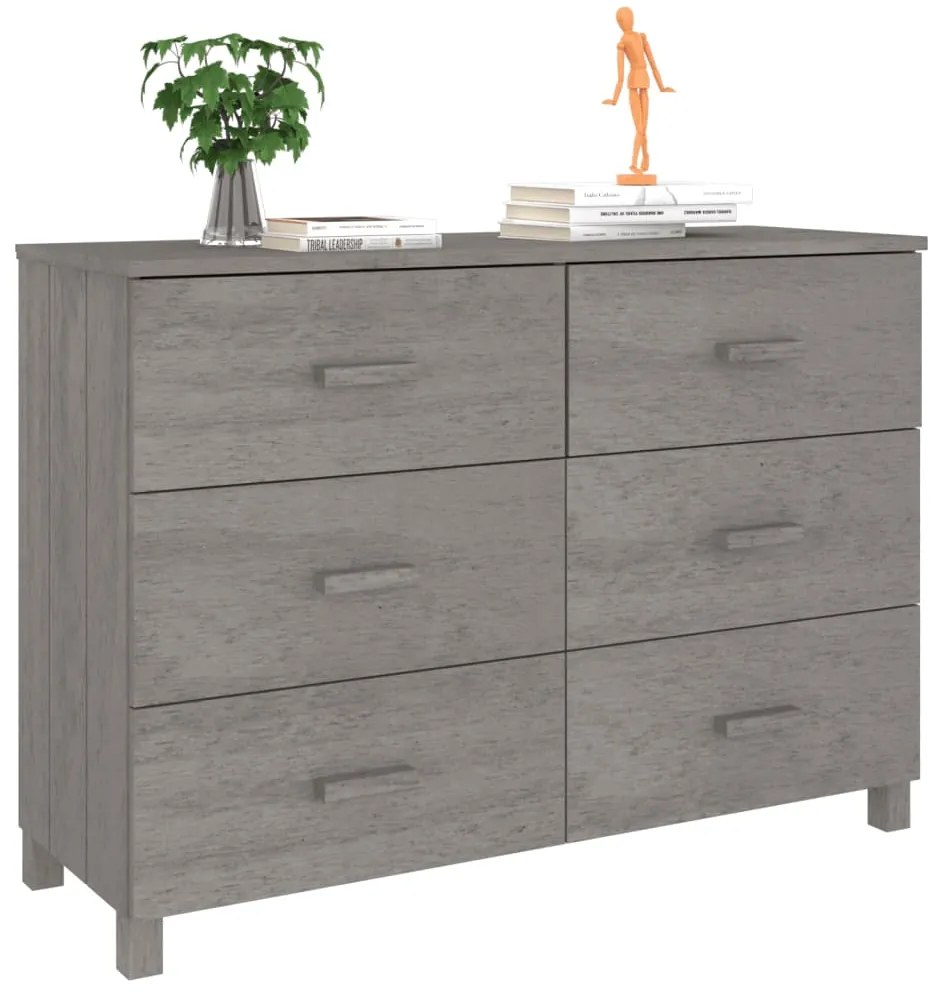 vidaXL Συρταριέρα HAMAR Αν. Γκρι 113 x 40 x 80εκ. Μασίφ Ξύλο Πεύκου