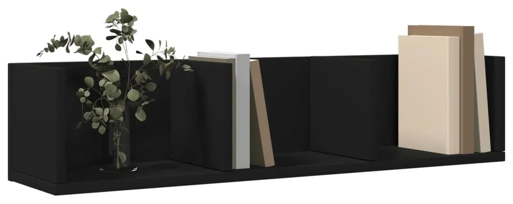 vidaXL Ντουλάπια Τοίχου 2 τεμ. Μαύρα 75x18x16,5 εκ. Επεξεργασμένο Ξύλο