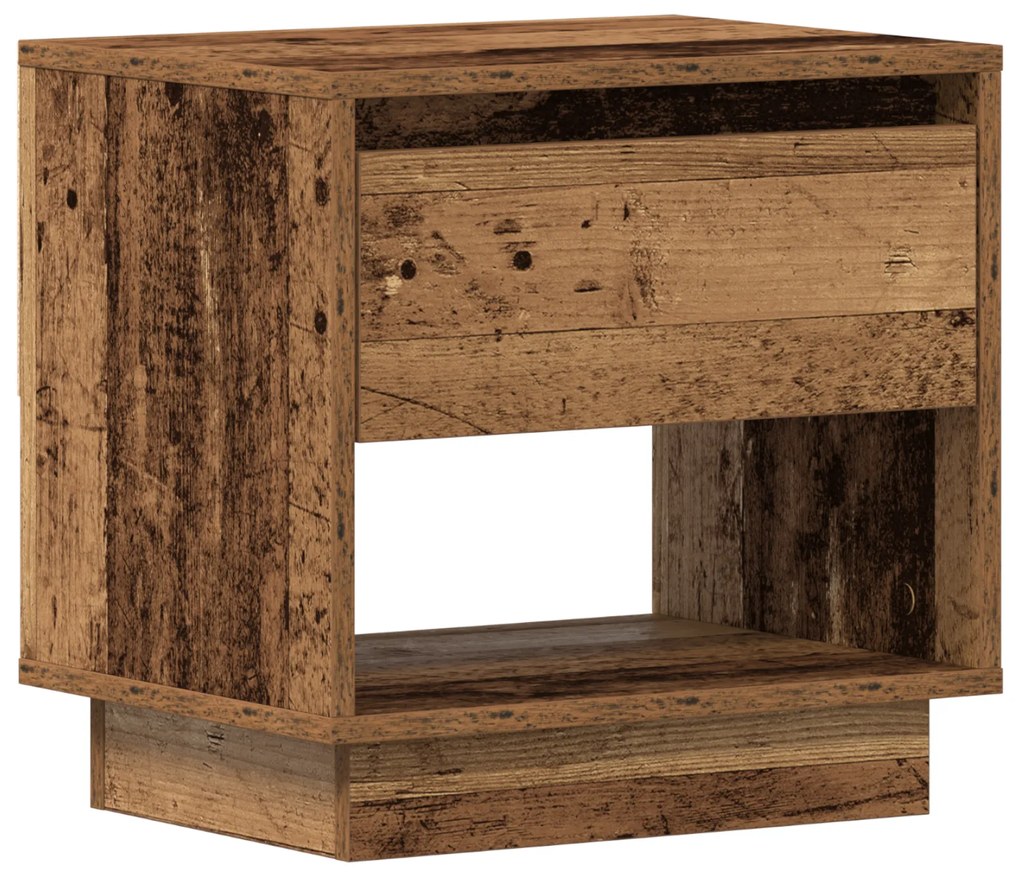 vidaXL Κομοδίνο 2 τεμάχια Παλιού Ξύλου 45x34x45 εκ Κατασκευασμένη Ξυλεία