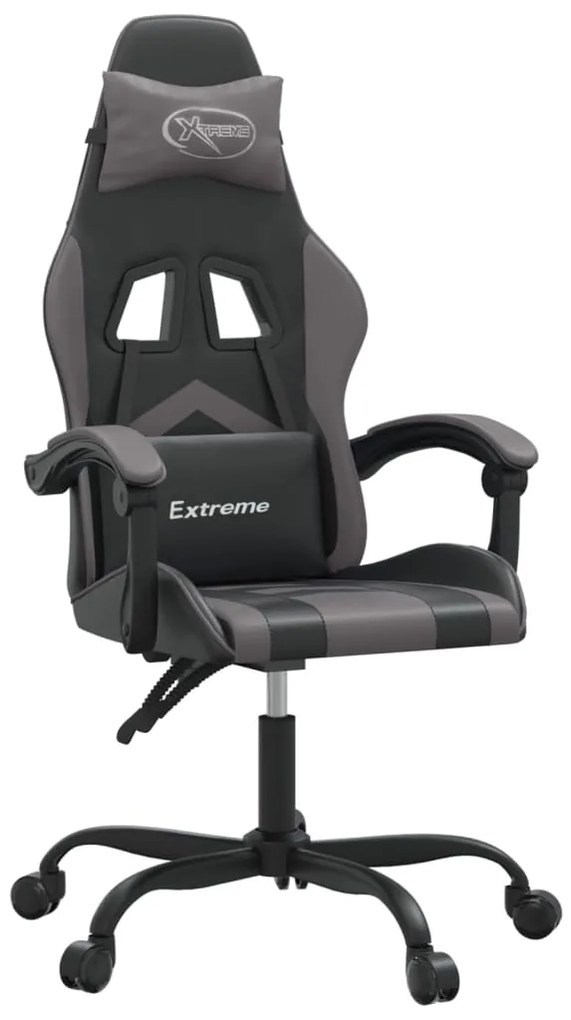 vidaXL Καρέκλα Gaming Μαύρο/Γκρι από Συνθετικό Δέρμα