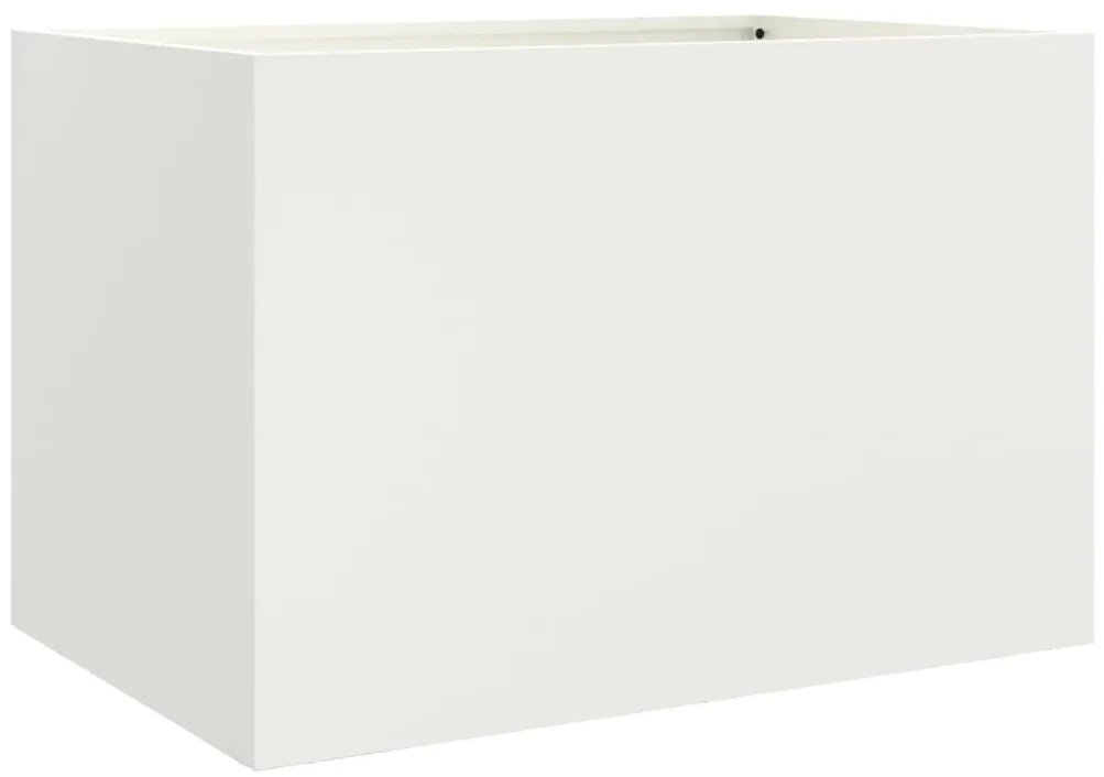 vidaXL Ζαρντινιέρα Λευκή 62x47x46 εκ. από Χάλυβα