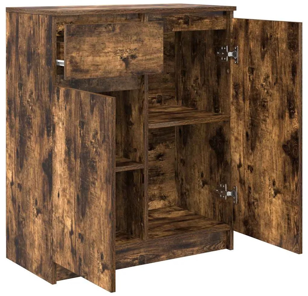 vidaXL Συρταριέρα με Συρτάρια Καπνιστή Δρυς 71x35x84 εκ. Επεξ. Ξύλο