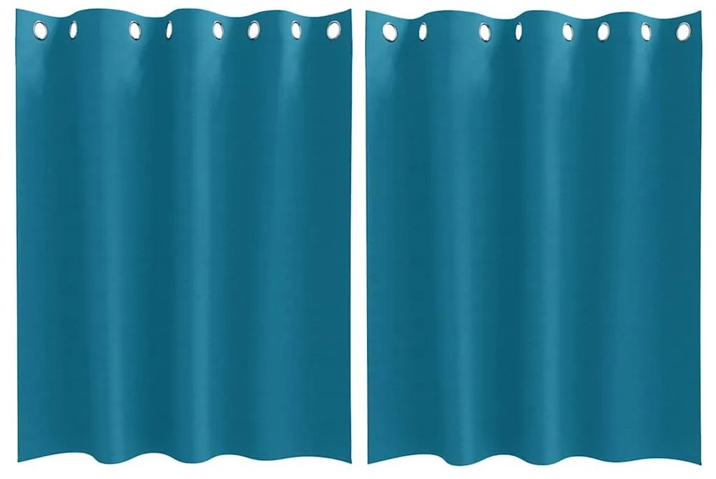 vidaXL Κουρτίνες με κουρτίνες 2 pcs Τιρκουάζ 140x140cm Πολυεστέρας