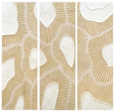 ΣΕΤ 3 ΠΙΝΑΚΕΣ ΣΕ ΚΑΜΒΑ Fylliana FL25490 ΜΠΕΖ-ΛΕΥΚΟ-ΧΡΥΣΟ 30x3x90εκ 108-126-079