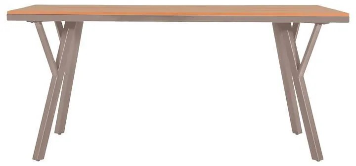 Τραπέζι FL6514 Fylliana Μεταλλικό Polywood Μπέζ 160x91x72 εκ. 160x91x72 εκ.