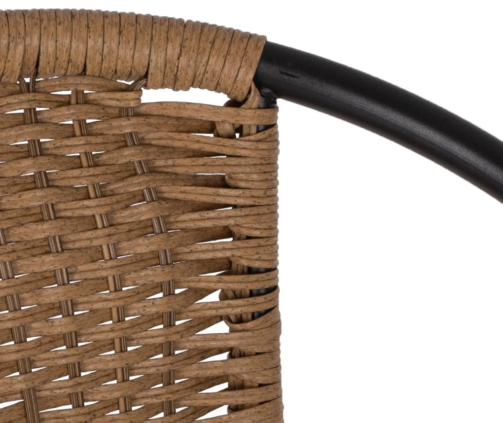 Καρέκλα - Πολυθρόνα CAMEL C5015.04 Μαύρη Μεταλλική με Wicker Φυσικό 50x55x73Y εκ. 50x55x73 εκ.