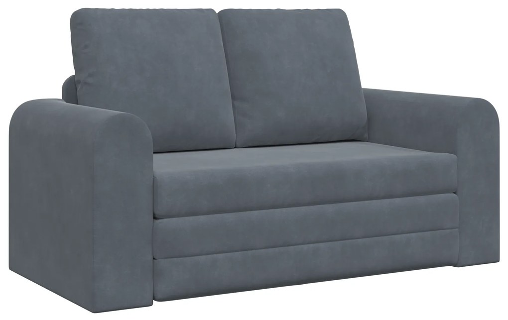 vidaXL Καναπές Δαπέδου 2 σε 1 Σκούρος Γκρι 148x71x83 εκ. Βελούδο