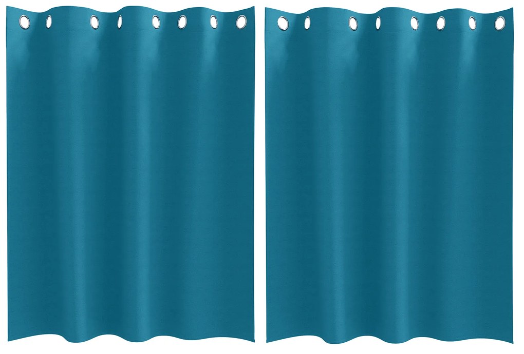 vidaXL Κουρτίνες με κουρτίνες 2 pcs Τιρκουάζ 140 x 140 cm Πολυεστέρας