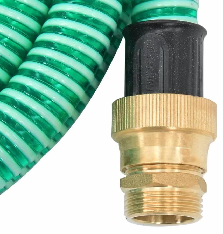 vidaXL Σωλήνας Αναρρόφησης Ορειχ. Συνδέσεις Πράσινος 3 μ/1,1" PVC