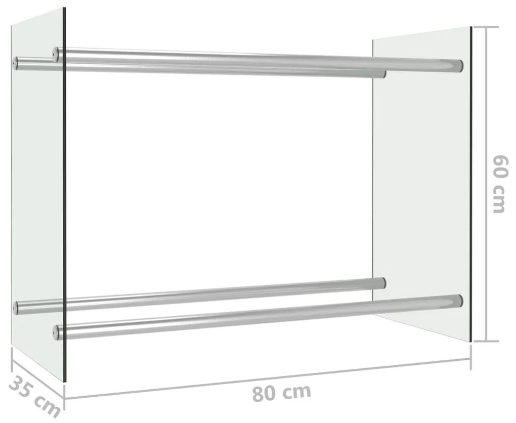 vidaXL Ράφι Καυσόξυλων Διαφανές 80 x 35 x 60 εκ. Γυάλινο
